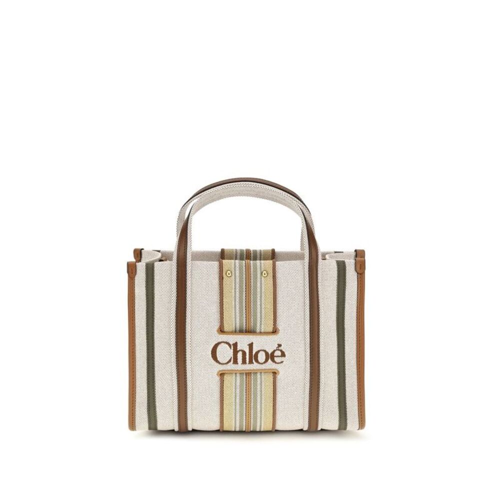 Chloé Beige Cotton Shoulder Women's Bag